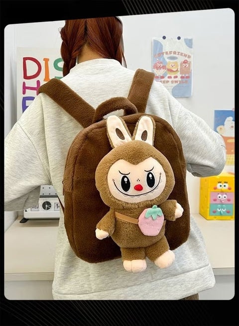 حقيبة مدرسية لطيفة من لابوبو بأسلوب جديد سعة كبيرة حقيبة ظهر مقاومة للاهتراء وخفيفة الوزن مع أحزمة قابلة للتعديل للأطفال