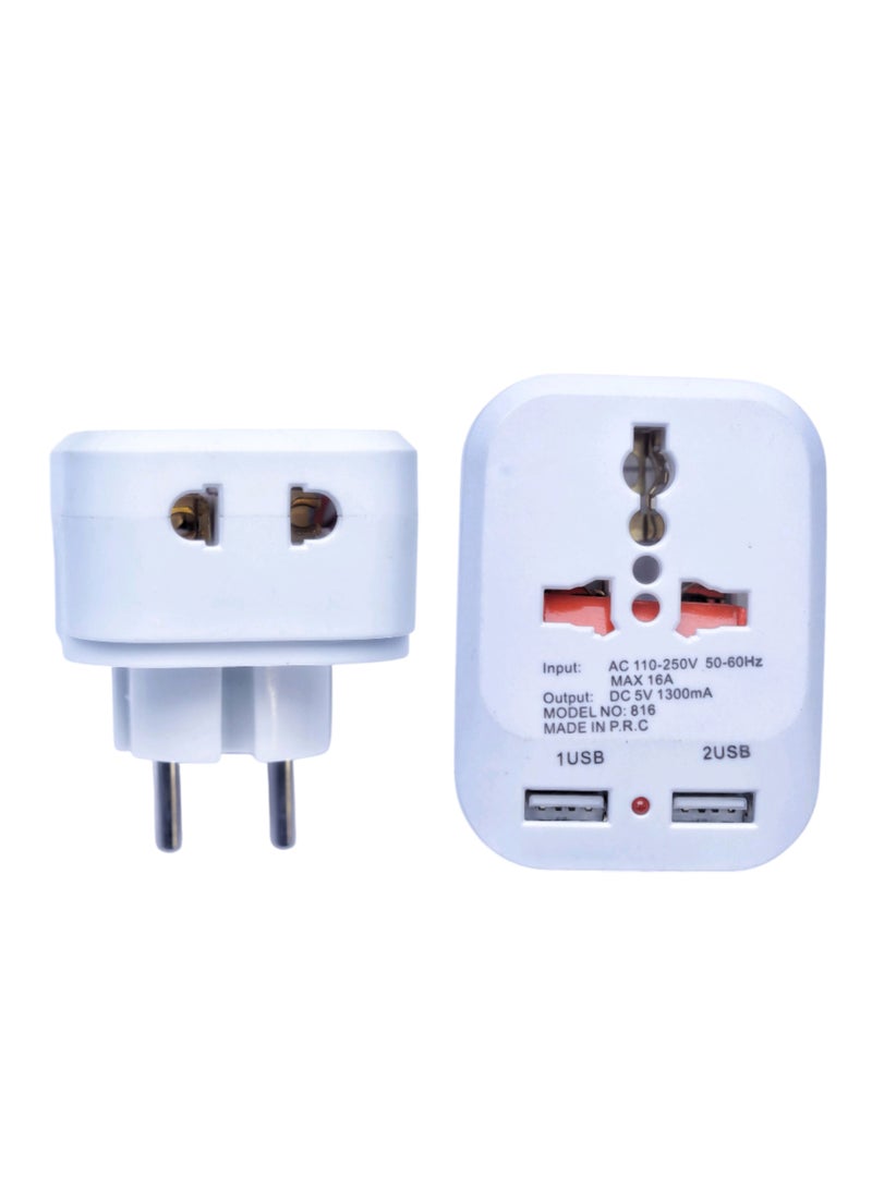 مشترك حائط 2 مخرج طاقة مع 2 مخرج يو إس بي بدون سلك