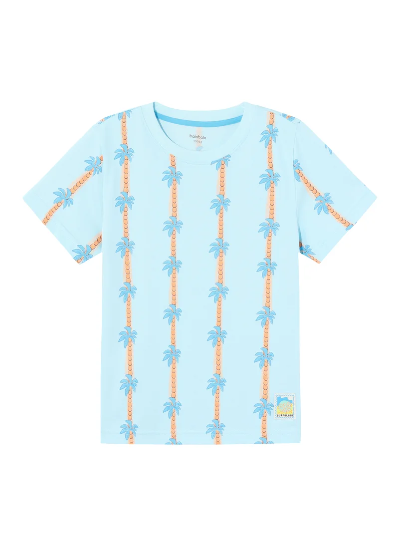 Balabala Kids Boy Round v-neck short-sleeved T-shirt