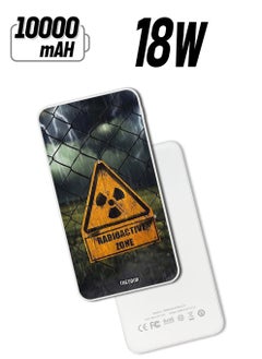 10,000 mAh Super Fast Charging Ultra Compact Power Bank with Quick Charge & Power Delivery, Portable Charger For iPhone and Android Radioactive zone