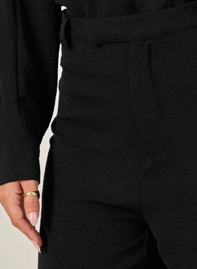 Styli High Rise Ankle Length Straight Fit Pants