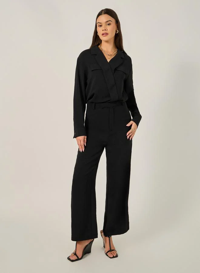 Styli High Rise Ankle Length Straight Fit Pants