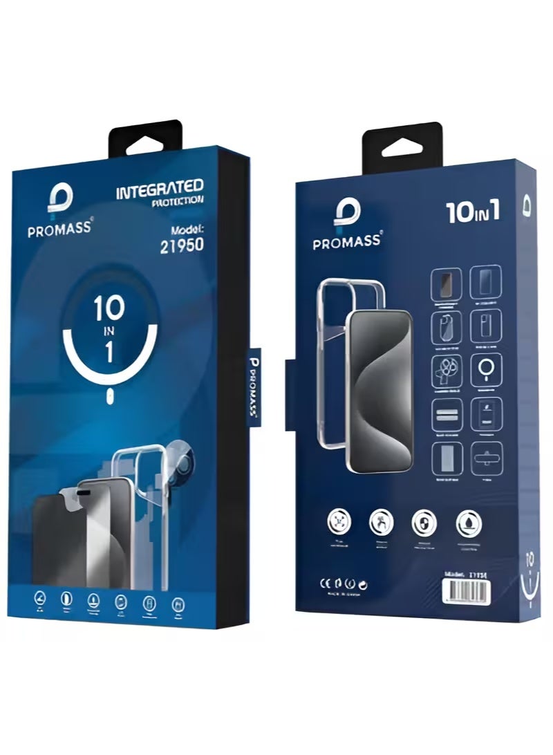 بروماس بكج حماية 10 في 1 المتكاملة مجموعة جديدة لحماية الايفون والمقاومة للصدمات، بمواد عالية الجودة - ايفون 17 برو - Image 1