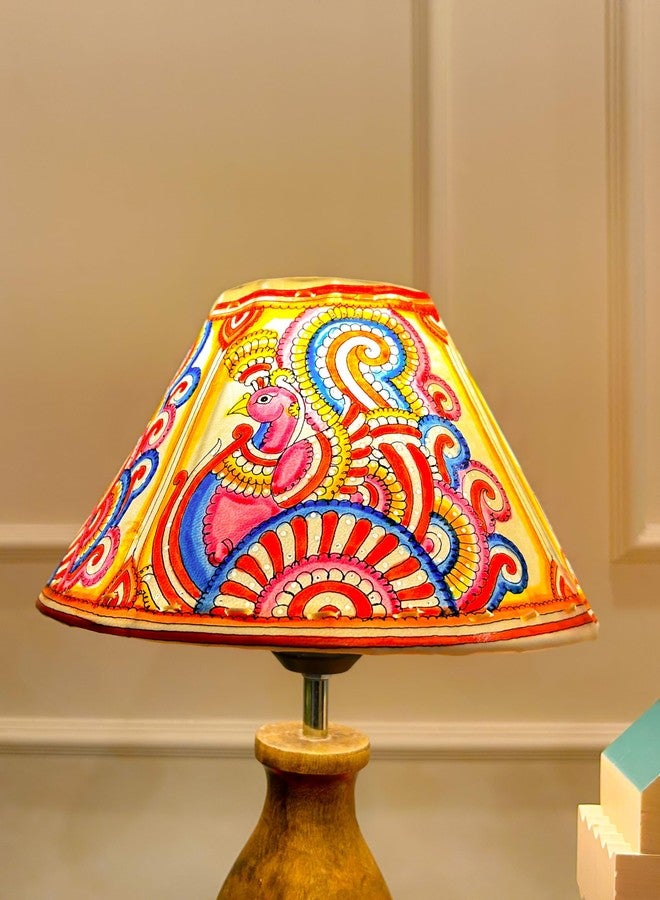 SHILP KATHA Handicraft Leather Lamps Shade (without stand) for Home Decoration | Handmade Side Table Lamp for Bedroom Decor | Decorative festival gift for Living Room, Desk | Peacock (10 inch width) - Image 1