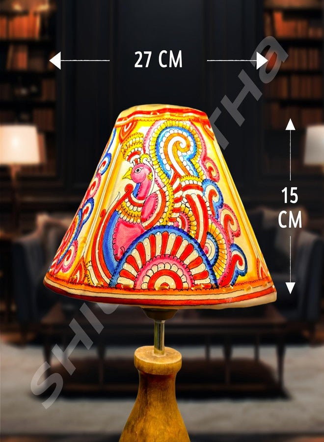 SHILP KATHA Handicraft Leather Lamps Shade (without stand) for Home Decoration | Handmade Side Table Lamp for Bedroom Decor | Decorative festival gift for Living Room, Desk | Peacock (10 inch width) - Image 3