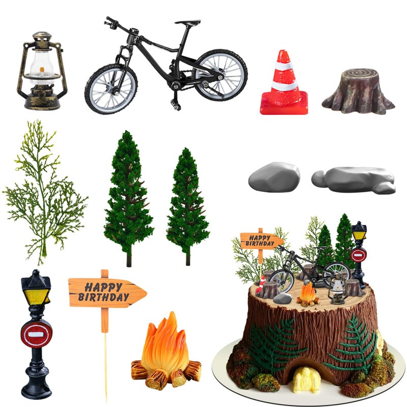 Knana 18Pcs Bicycle Cake Topper Bike Cake Decorations for Bicycle Themed Birthday Party Supplies - Image 1