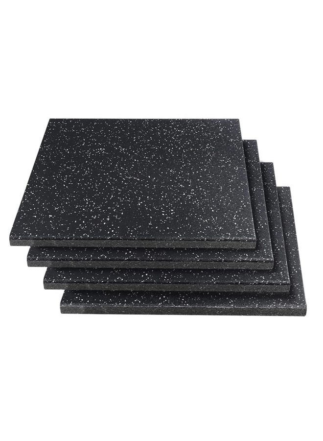 MYOYAY 4 عبوات من بلاط متداخل 20" × 20" × 1" حصائر أرضية مطاطية ثقيلة الوزن مضادة للاهتزاز ومضادة للانزلاق لمعدات الصالة الرياضية ووسادة للتمارين، تغطي 11.12 قدم مربع. - Image 1