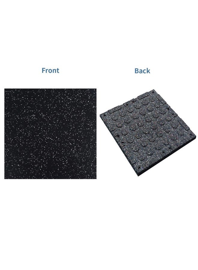 MYOYAY 4 عبوات من بلاط متداخل 20" × 20" × 1" حصائر أرضية مطاطية ثقيلة الوزن مضادة للاهتزاز ومضادة للانزلاق لمعدات الصالة الرياضية ووسادة للتمارين، تغطي 11.12 قدم مربع. - Image 3