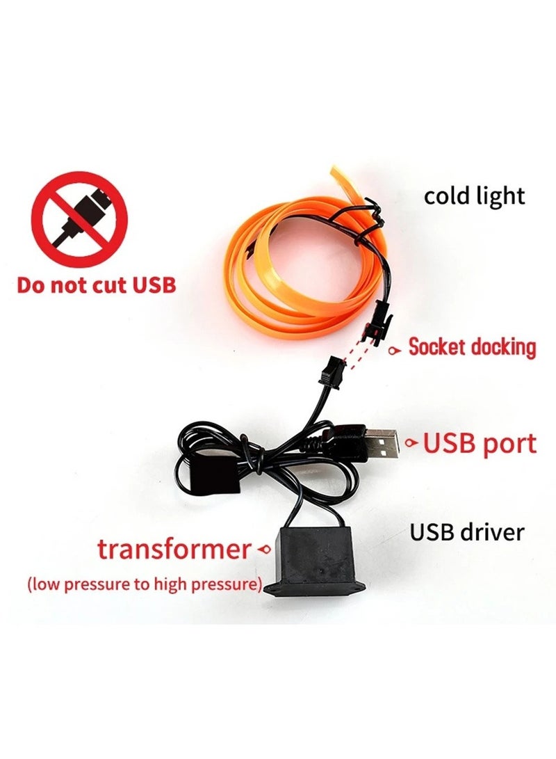 Generic 5M LED Neon Light Flexible Light Strip Rope Tube Sewable Tagled Lamp Dance Party Car Decor - Image 4