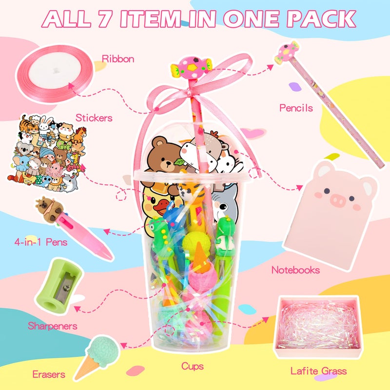 LiYiQ 247-Piece Stationery Set for Student Rewards, Pencil Erasers Notebook Stickers for Classroom Party Goodie Bags and Prizes - Image 3