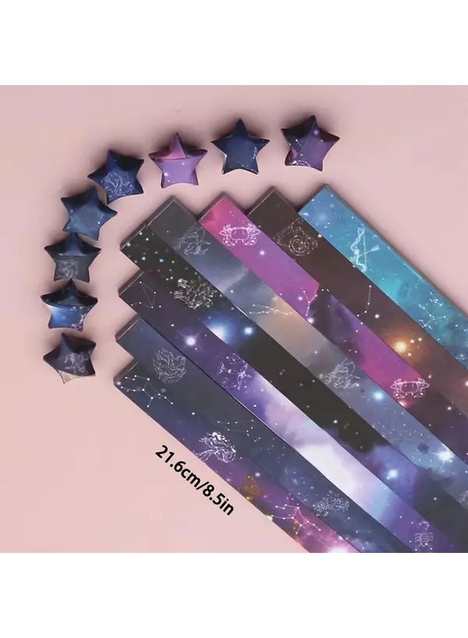 Value Pack 540 Sheets Origami Stars Paper 8 Designs Beautiful Arts Crafts Strips - Image 3