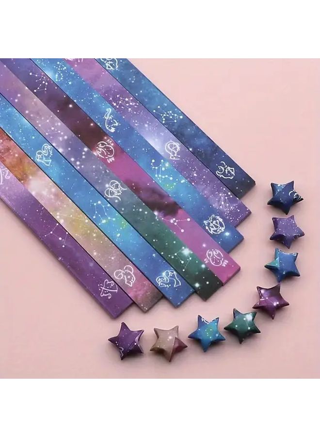 Value Pack 540 Sheets Origami Stars Paper 8 Designs Beautiful Arts Crafts Strips - Image 1