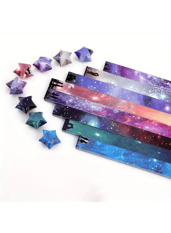 Value Pack 540 Sheets Origami Stars Paper 8 Designs Beautiful Arts Crafts Strips - Image 2