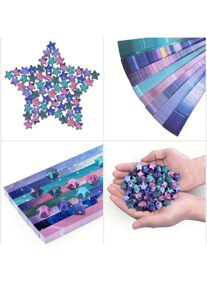 Value Pack 540 Sheets Origami Stars Paper 8 Designs Beautiful Arts Crafts Strips - Image 4