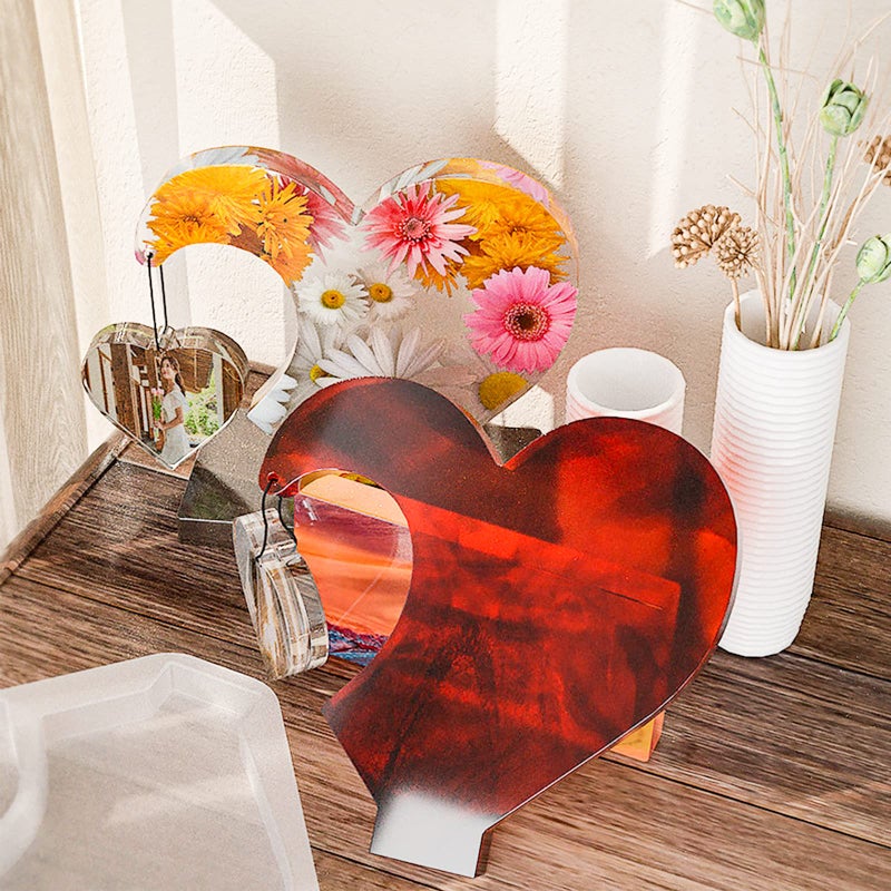 Wehous Large Photo Frame Resin Molds, Heart Shape Silicone Molds for Epoxy Resin, DIY Picture Frame Display Unique Mold for Resin Casting Art Crafts Table Home Decor Gift - Image 5
