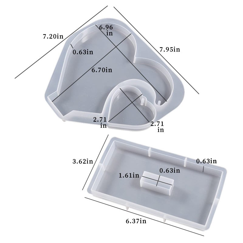 Wehous Large Photo Frame Resin Molds, Heart Shape Silicone Molds for Epoxy Resin, DIY Picture Frame Display Unique Mold for Resin Casting Art Crafts Table Home Decor Gift - Image 2