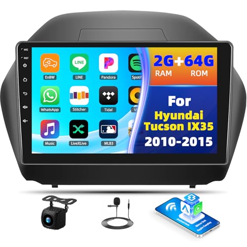 AMprime 4 Core+64G Car Radio Stereo for Hyundai Tucson IX35 2010-2015,Android 13 Wireless Carplay Android Auto,10.1 Inch Touchscreen Car Radio with GPS WiFi Bluetooth FM/RDS EQ SWC Dual USB/AUX-in - Image 1