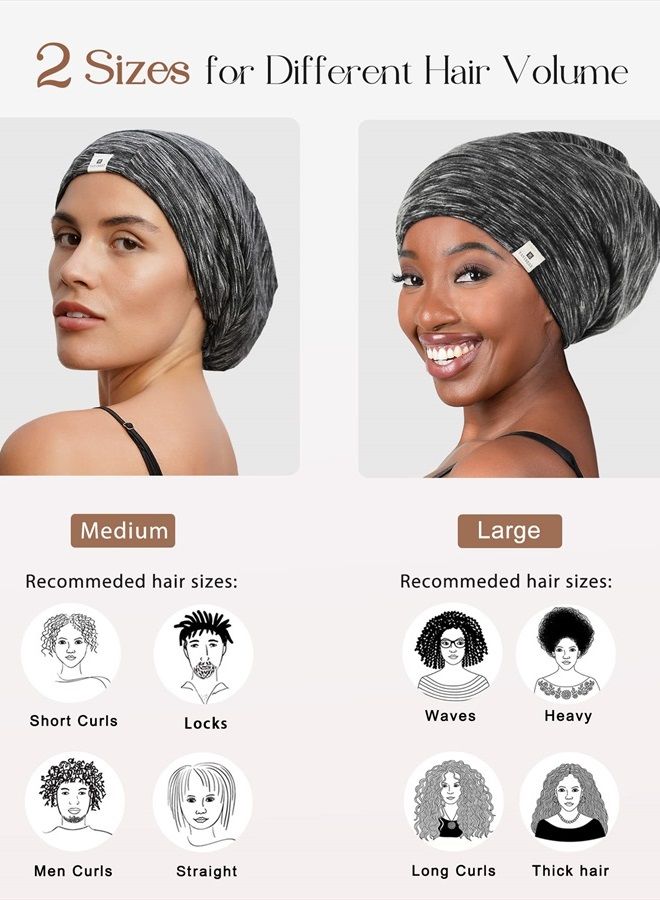 YANIBEST Silk Satin Bonnet Hair Wrap for Sleeping - Adjustable Stay on Silk Lined Slouchy Beanie Hat for Curly Hair and Braids - Image 5