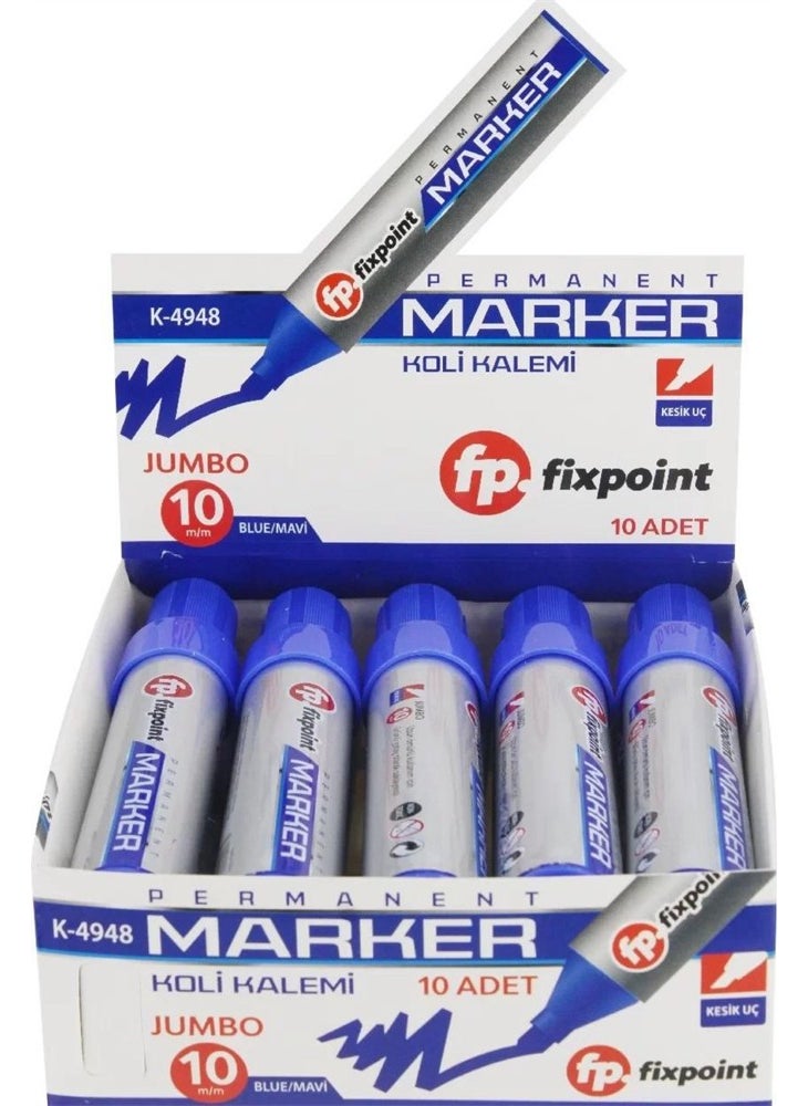 Fixpoint jumbo Marker Pen 10MM Blue 10 Pieces  - Image 4