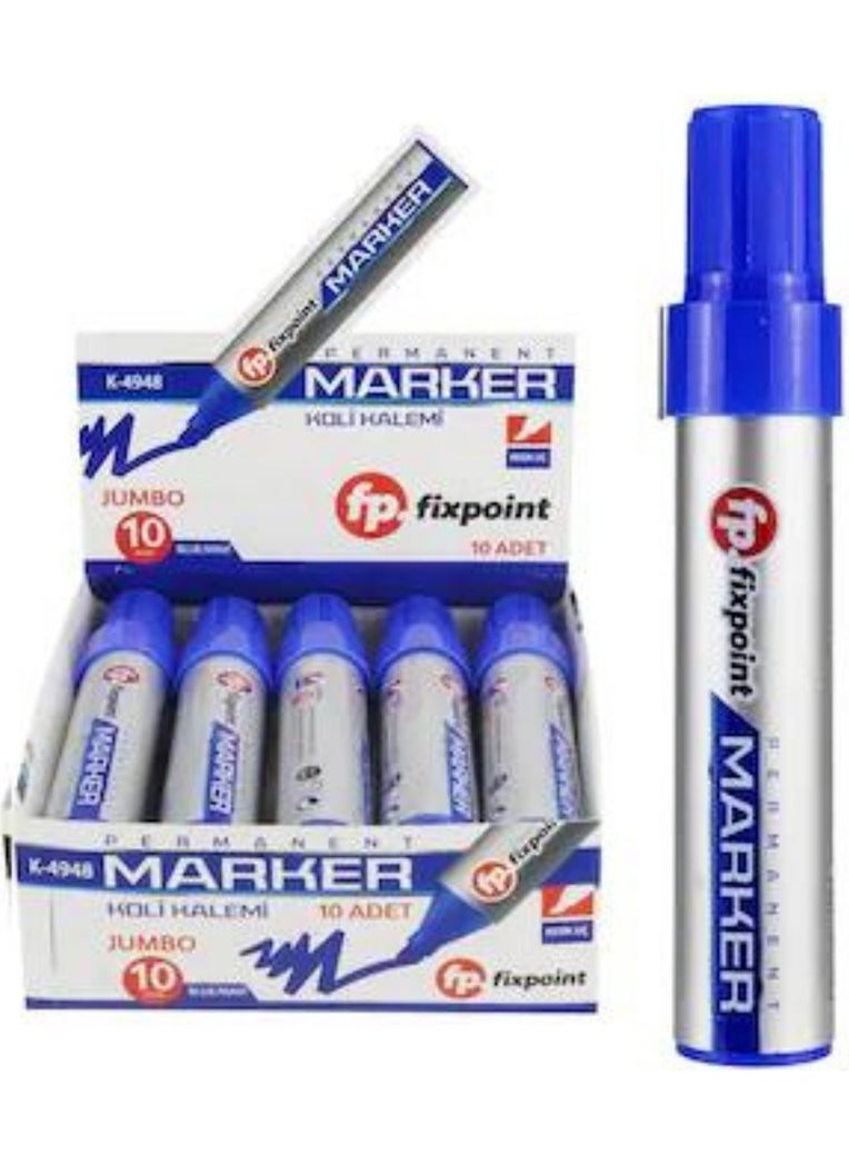 Fixpoint jumbo Marker Pen 10MM Blue 10 Pieces  - Image 3