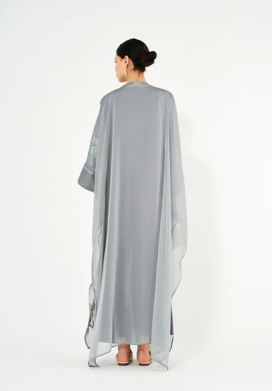 Thouq Stunning A-symmetrical Jalabiya With V-Neckline With Kimono Sleeves