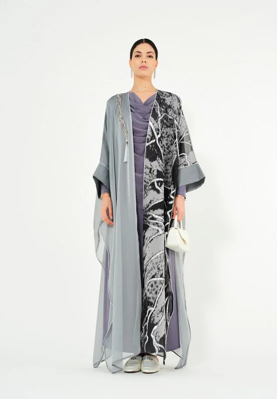 ذوق Stunning A-symmetrical Jalabiya With V-Neckline With Kimono Sleeves