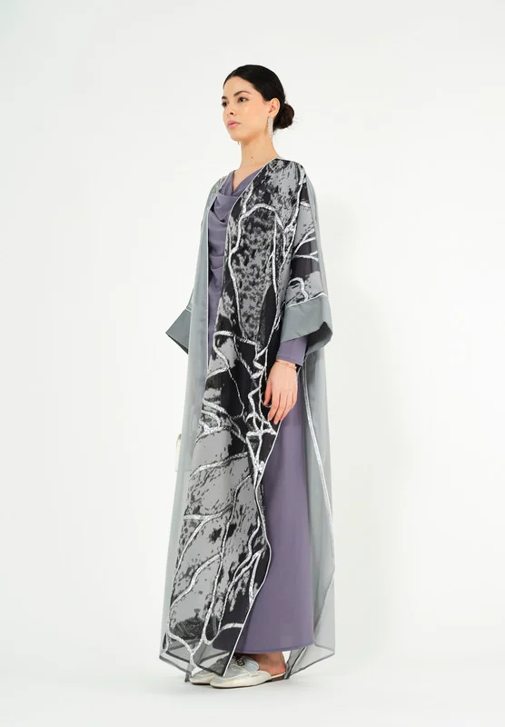 ذوق Stunning A-symmetrical Jalabiya With V-Neckline With Kimono Sleeves