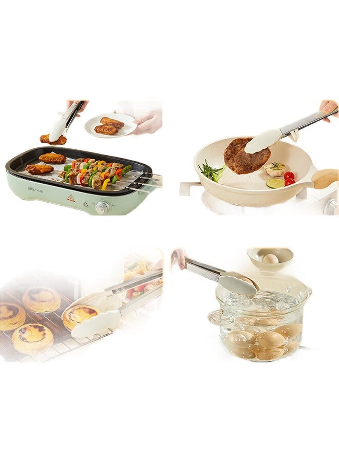 COOKER KING Chuidahuang Silicone Food Tongs, Multi-Purpose Steak Tongs, Barbecue Food Tongs, Bread Tongs, Baking Tongs, Single Piece, White - Image 1