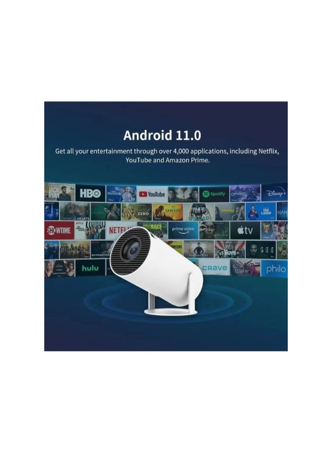 Smart Mini Projector 4K 5G WiFi Big Screen Experience with Premium 360 Sound Bluetooth 5.0 Movie Projector Compatible with Android iOS Windows TV Stick HDMI USB Audio 3.5 - Image 3