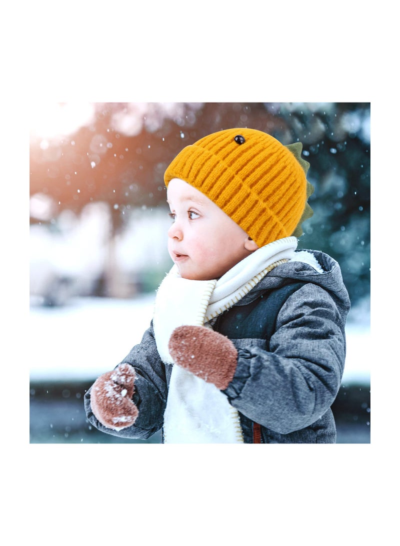 SYOSI Toddler Beanie Hat Baby Knitted Hat Infant Winter Hat Toddler and Baby Winter Hat Kids Dinosaur Beanie Hats Stretchy Warm Knit Beanies for Baby Boys and Girls  - Image 2