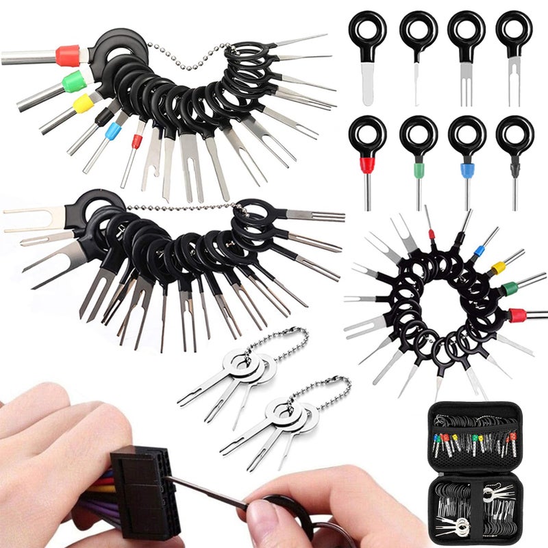 Vignee 60pcs Terminal Removal Tool kit,Pins Terminals Puller Repair Tools for Car Pin Extractor Electrical Wiring Crimp Connectors,Key Extractor Depinning Tool Set - Image 1