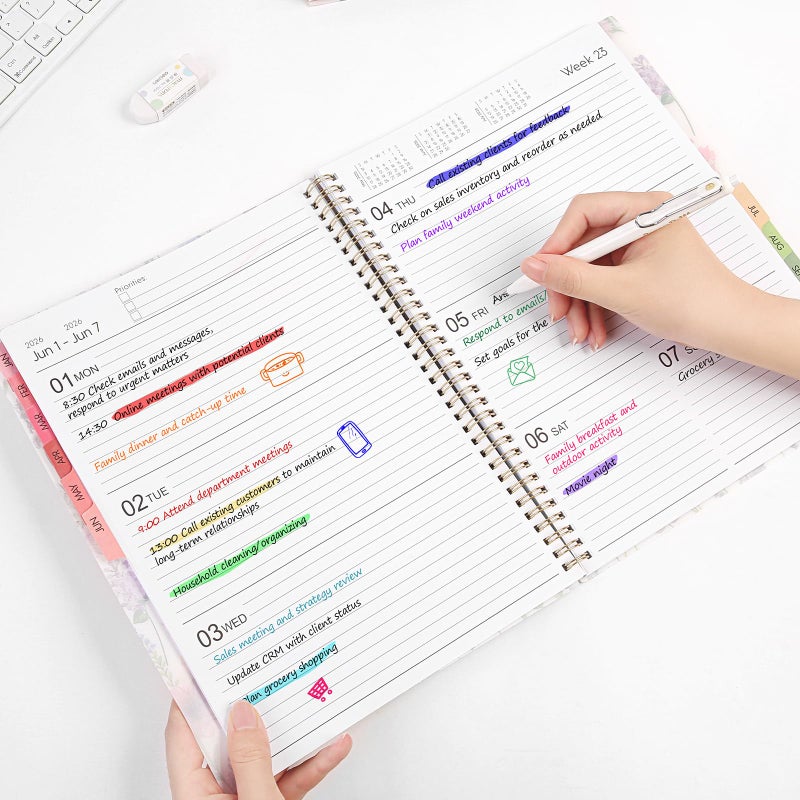 Skydue 2026 Planner, Weekly and Monthly Planner, January 2026 - December 2026, 8.5" x 11" Agenda Planner with Monthly Tabs, Goal Setting & Time Management Organizer for Women & Men - Image 4