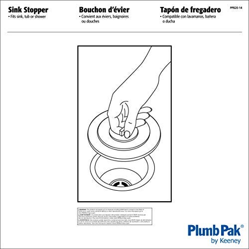Plumb Pak, White PP820-14 Sink Stopper Suction Flat, Size - Image 2