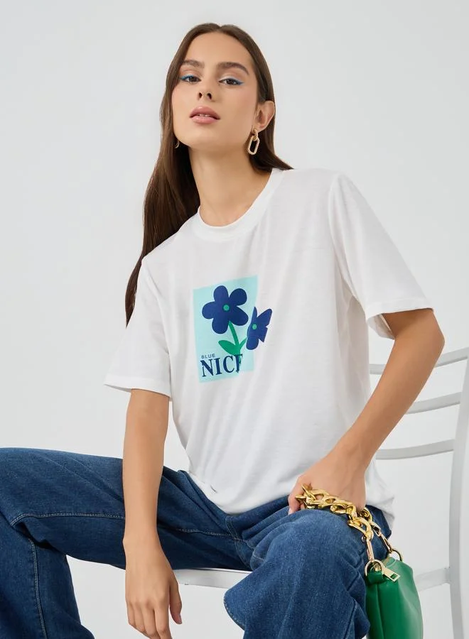 تايك تو Take Two Graphic Printed Regular Fit T-Shirt