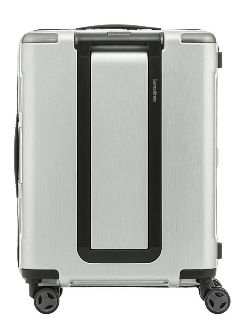 Samsonite  Evoa Suitcase Cabin Size 55 cm / 20 inch, 4 Spinner Wheels, Polycarbonate, Brushed Silver|Aero-Trac Suspension Wheels|TSA Lock|Divider Pad|Anti-Theft Secuirty Zipper - 10 Years International Warranty  | Best Price UAE
