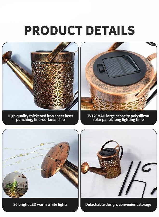 MIXDE Solar Powered Led Lawn Lights,Solar Watering Can Light,Waterfall Lights Waterproof Solar Garden Light For Garden Patio Yards,Auto Light Up At Dark - Image 4