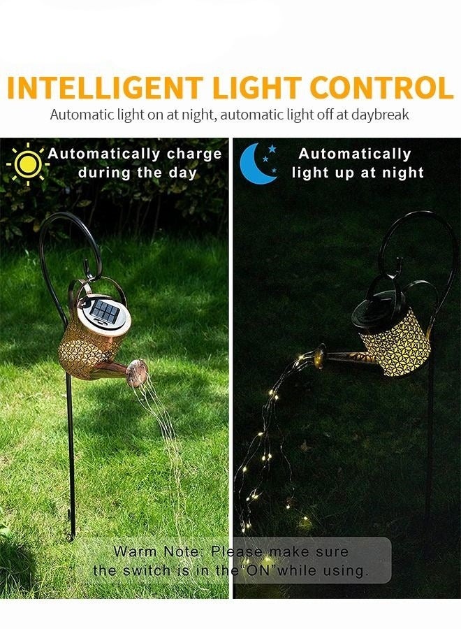 MIXDE Solar Powered Led Lawn Lights,Solar Watering Can Light,Waterfall Lights Waterproof Solar Garden Light For Garden Patio Yards,Auto Light Up At Dark - Image 2