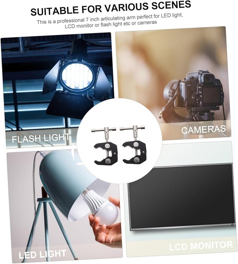 Heavy Duty Aluminum Alloy Camera Clamp Mount for Video Vlogging Lights and Rods 2PCS - Image 3