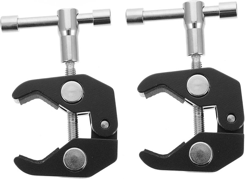 Heavy Duty Aluminum Alloy Camera Clamp Mount for Video Vlogging Lights and Rods 2PCS - Image 1