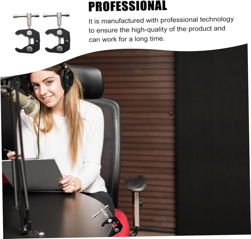 Heavy Duty Aluminum Alloy Camera Clamp Mount for Video Vlogging Lights and Rods 2PCS - Image 5