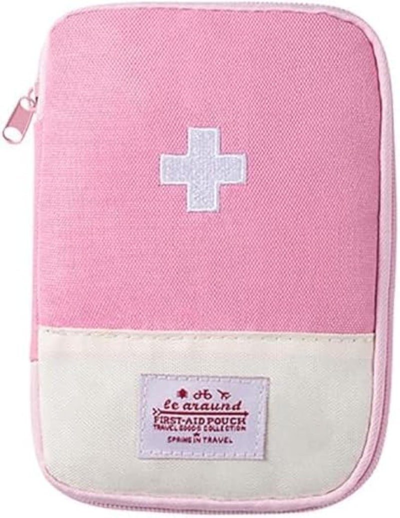 1 Pack First Aid Bag Empty Empty First Aid Pouch Mini Portable Medical Bag for Outdoor Camping Hiking Traveling Emergency Bag Pink Small Sports and Outdoors
