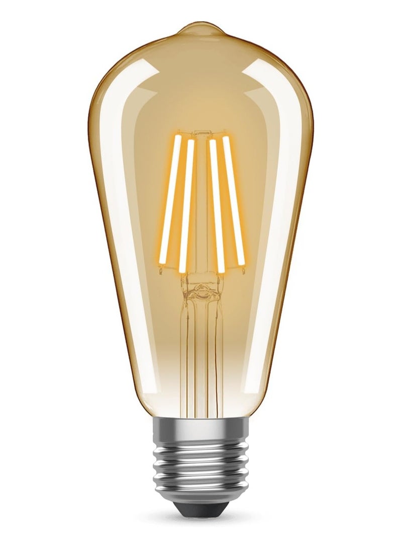 Vintage Edison LED Bulb Warm Light 450 Lumens 4W with Amber Glass, 27mm Base Diameter, Pack of 6 - ST64 - Image 2