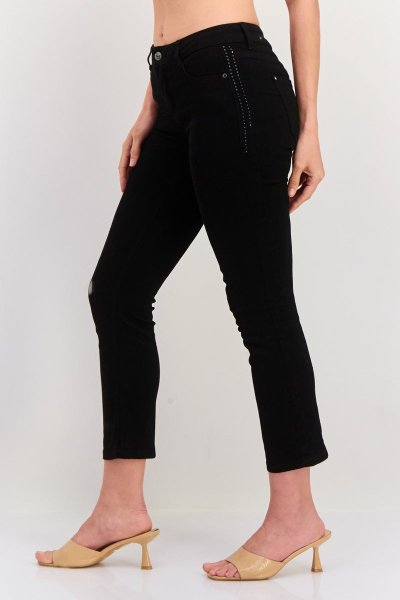 ONLY Women Mom Fit Solid Stretchable Denim, Black - Image 2
