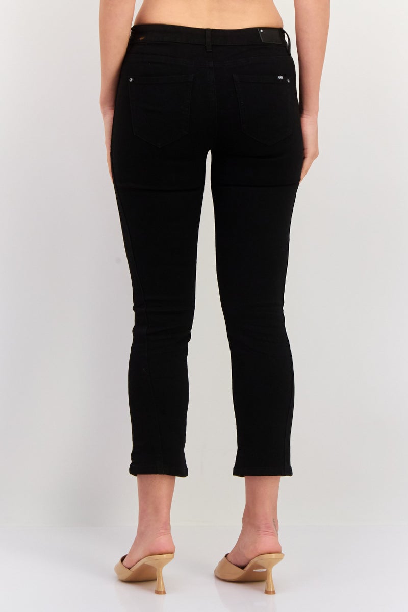 ONLY Women Mom Fit Solid Stretchable Denim, Black - Image 3