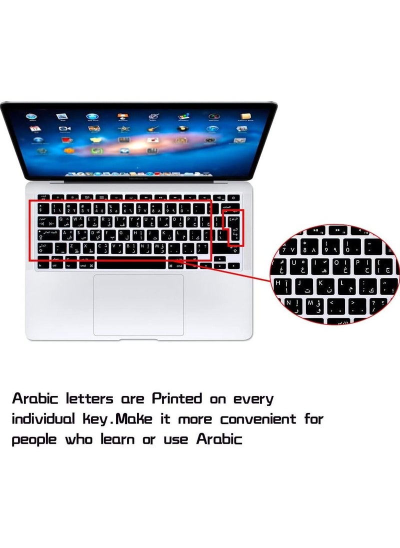 AMM - UK Layout Arabic Language Silicone Keyboard Cover Skin for Macbook Air/ Pro Retina 13/15/17 with or w/Out Retina Display  2015 or Older Version and  I Mac Older Black - Image 1