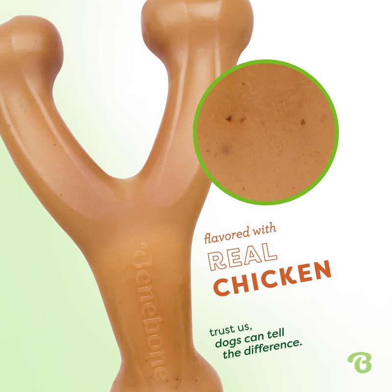 Benebone Wishbone Durable Dog Chew Toy for Aggressive Chewers, Real Chicken, Made in USA, Small, for Any breed - Image 2