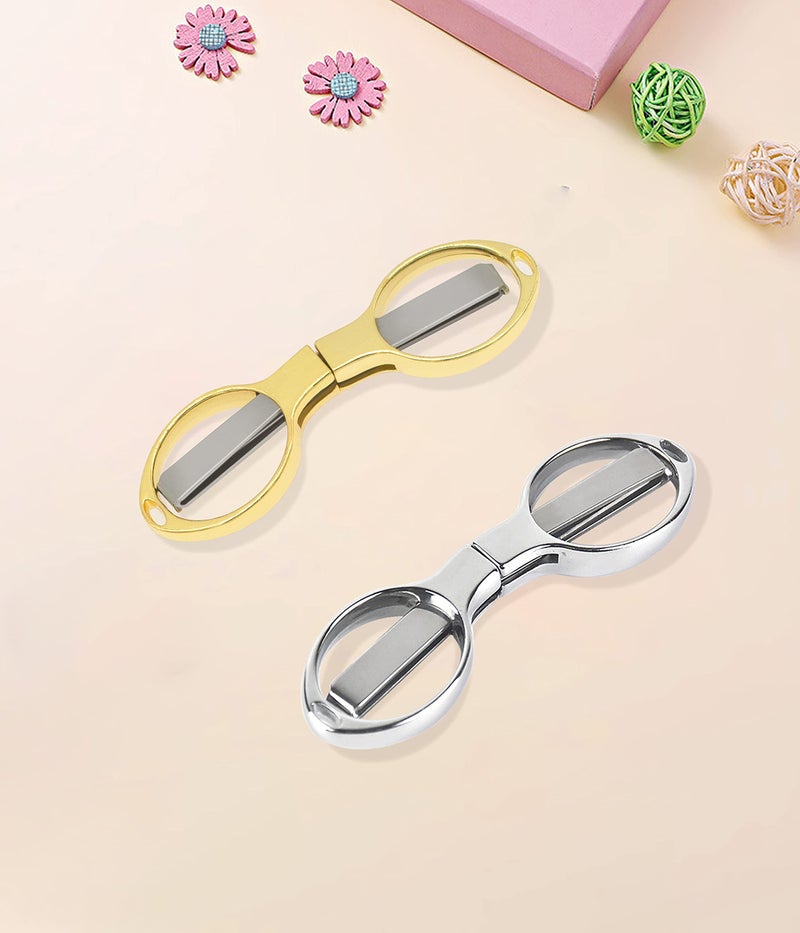 XINYIDAO 2 Pcs Small folding scissors small portable travel sewing scissors stainless steel telescopic scissors Fish line scissors Alloy scissors - Image 3