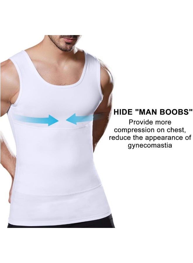 Mens Slimming Body Shaper Vt Cht Abdomen Comprsion Tank Top Belly Hiding Undershirts - Change In Seconds - Image 2