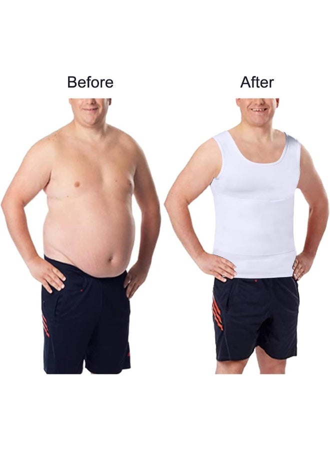 Mens Slimming Body Shaper Vt Cht Abdomen Comprsion Tank Top Belly Hiding Undershirts - Change In Seconds - Image 5