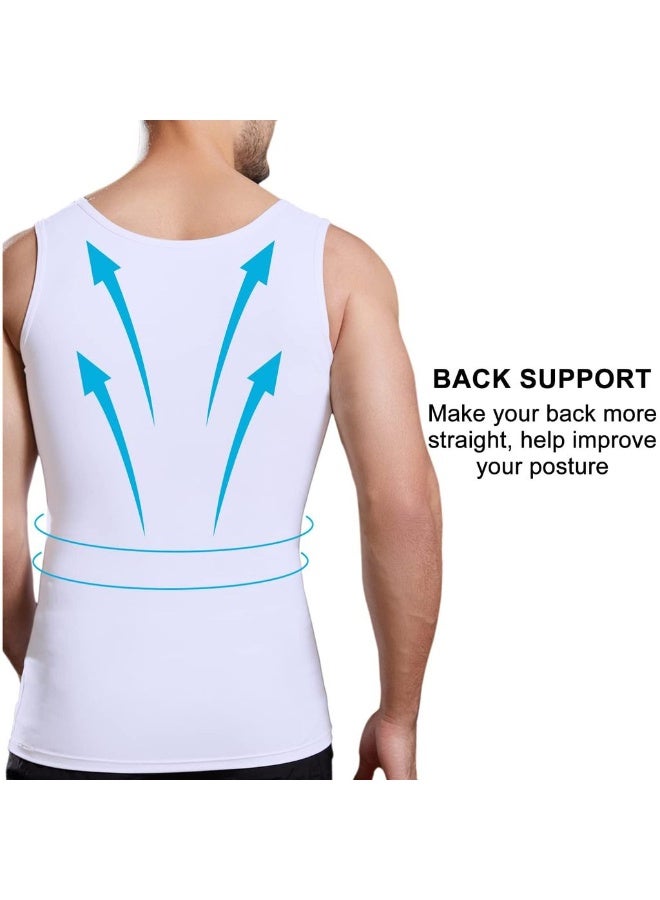 Mens Slimming Body Shaper Vt Cht Abdomen Comprsion Tank Top Belly Hiding Undershirts - Change In Seconds - Image 4